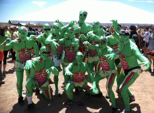 Need a Morph Suite?  We helped this group of firefighters win Best Costume in Las Vegas own Devil Dash!